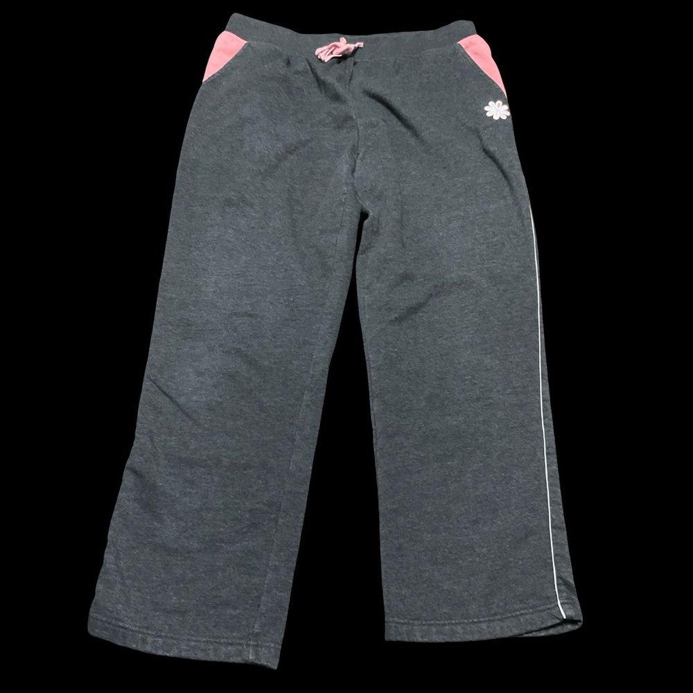 Gray Sweatpants with Pink Accents